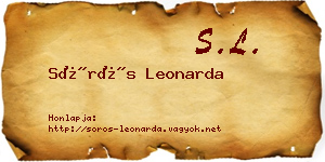 Sörös Leonarda névjegykártya